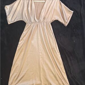 Forever 21 Satin Midi Dress - Champagne